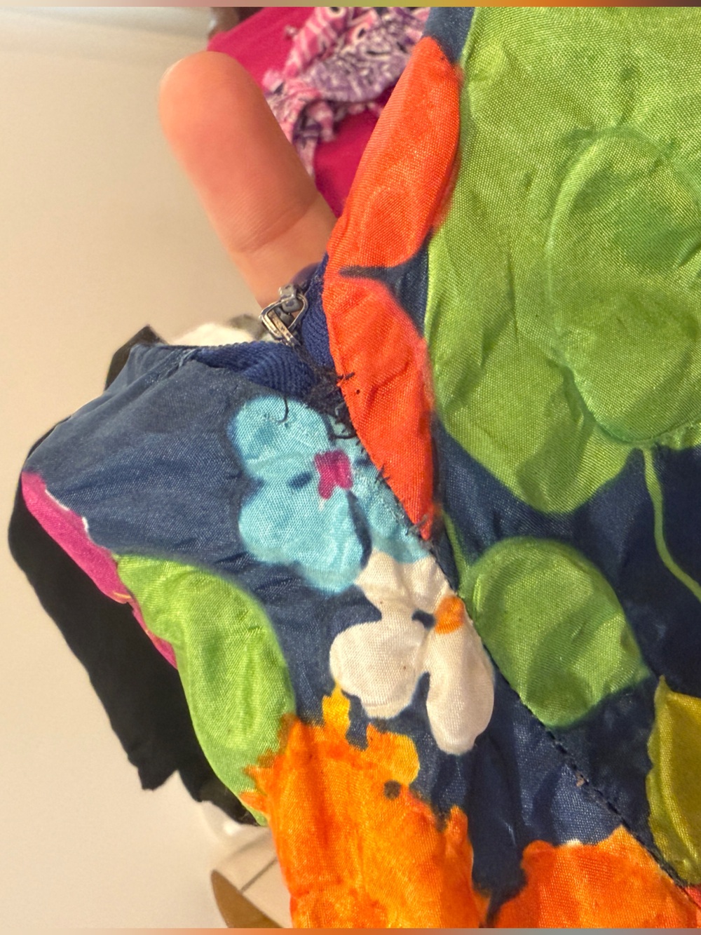 Vintage Floral Maxi Dress - Black with Bright Multicolor Blooms - Picture 16 of 16